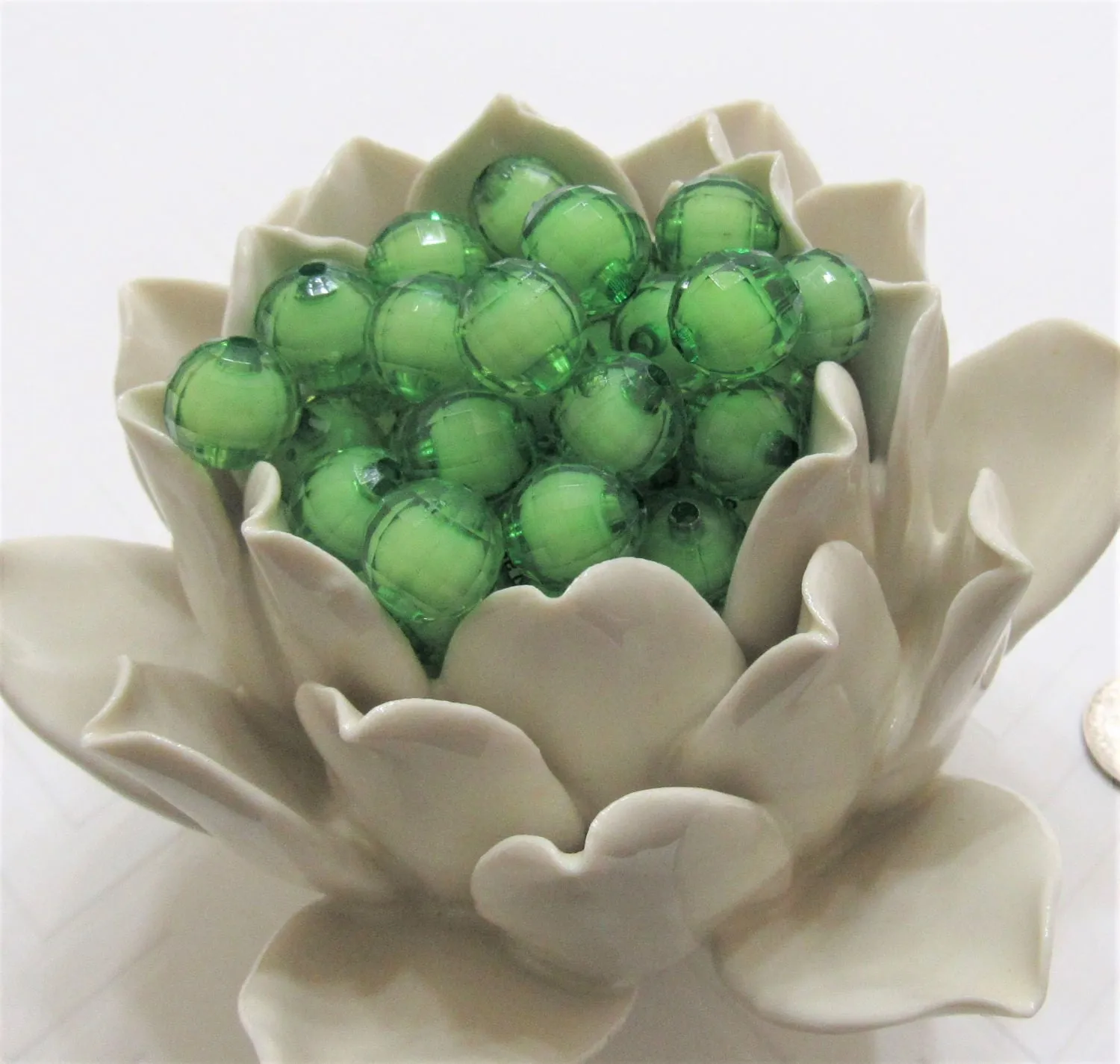 12mm Green Bead In A Bead, Chunky Bubblegum Beads, Chunky Necklace Supply Bead, Gumball Beads, DIY Bubblegum Necklace Beads, Beads