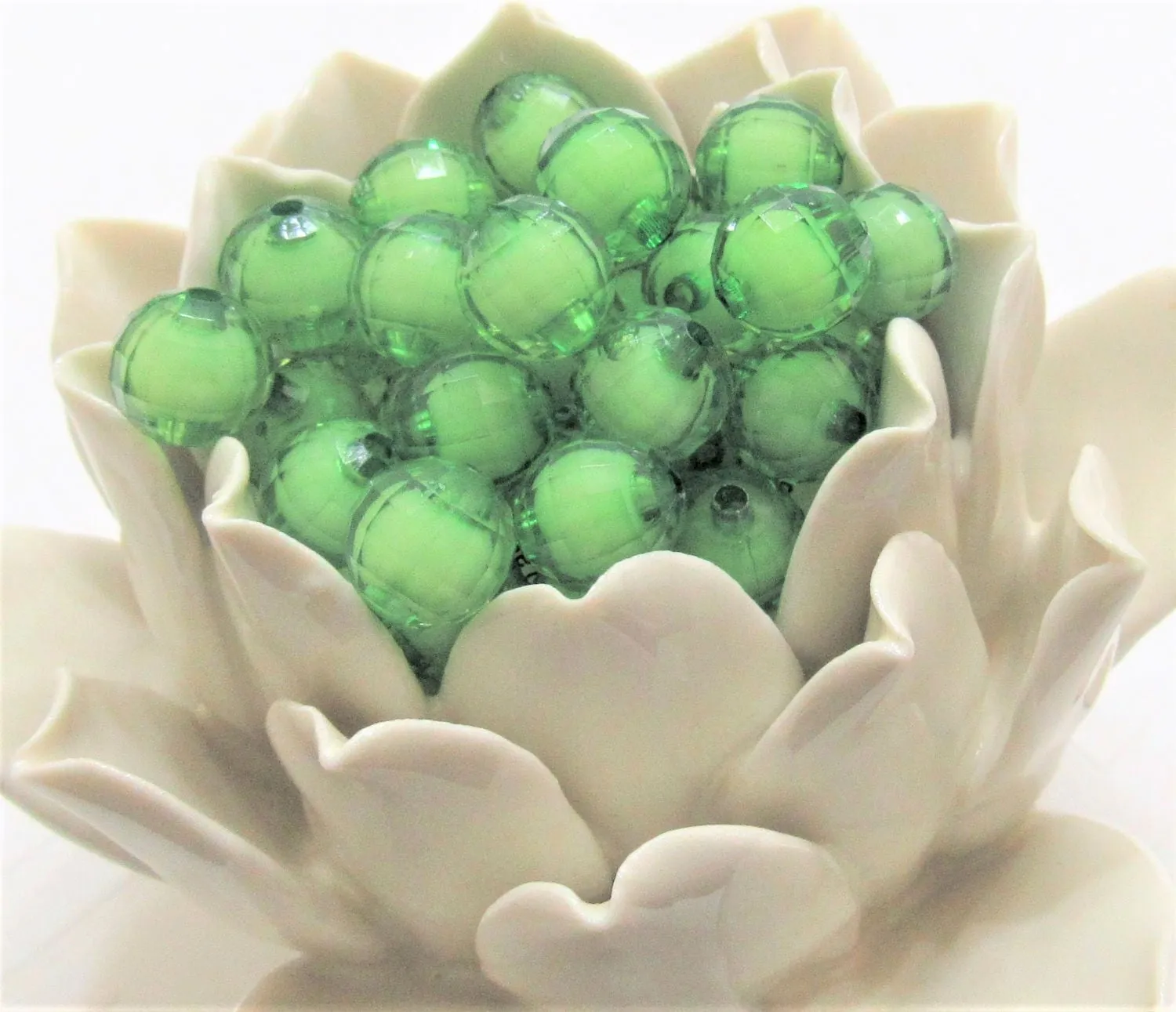 12mm Green Bead In A Bead, Chunky Bubblegum Beads, Chunky Necklace Supply Bead, Gumball Beads, DIY Bubblegum Necklace Beads, Beads