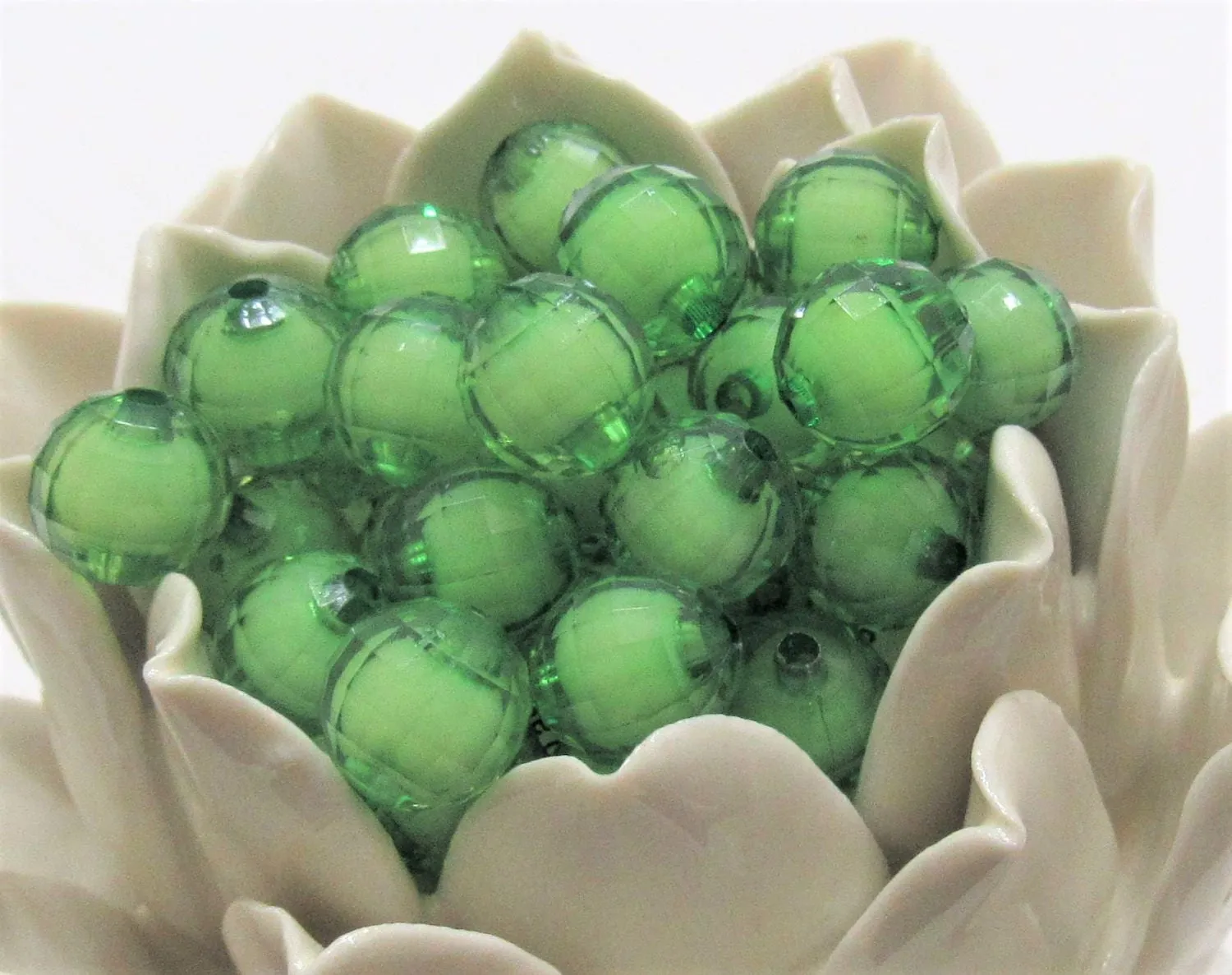 12mm Green Bead In A Bead, Chunky Bubblegum Beads, Chunky Necklace Supply Bead, Gumball Beads, DIY Bubblegum Necklace Beads, Beads