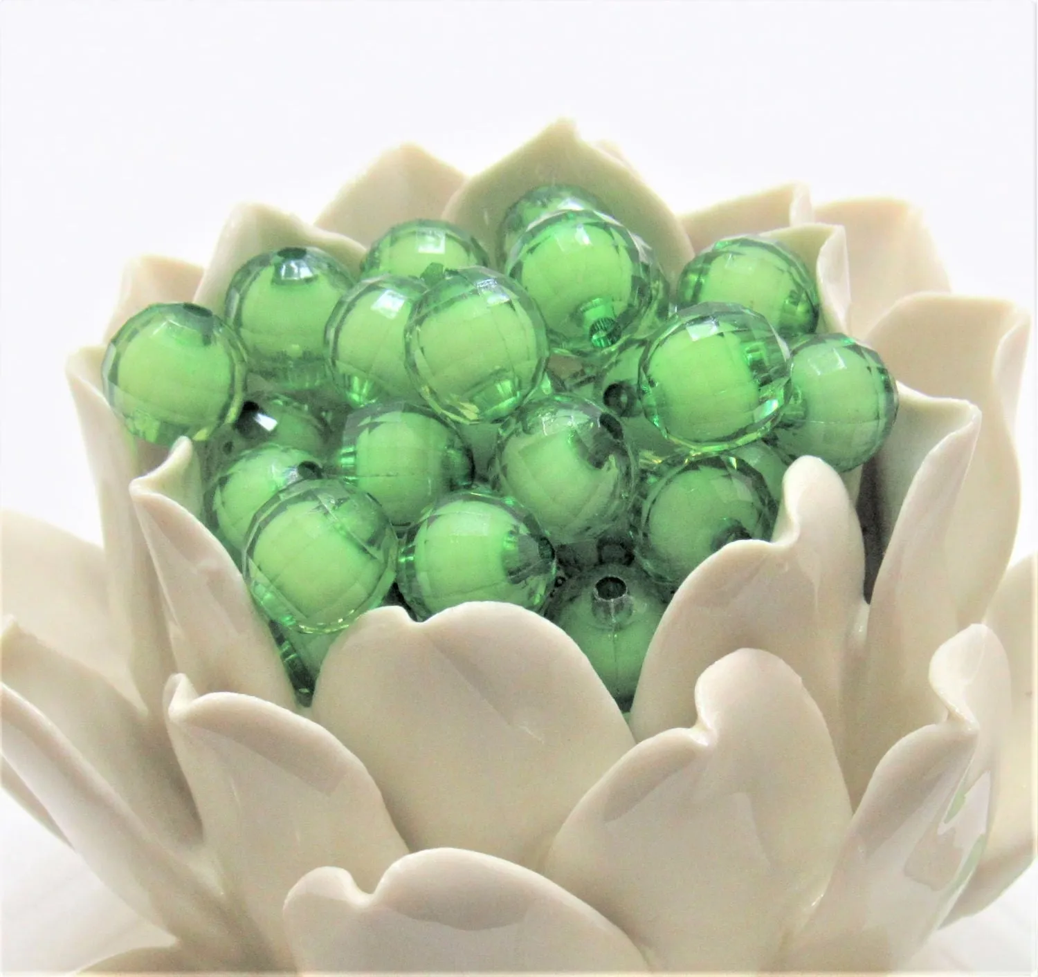 12mm Green Bead In A Bead, Chunky Bubblegum Beads, Chunky Necklace Supply Bead, Gumball Beads, DIY Bubblegum Necklace Beads, Beads