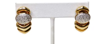 14k Gold & Diamond Mixed-Metal Earrings