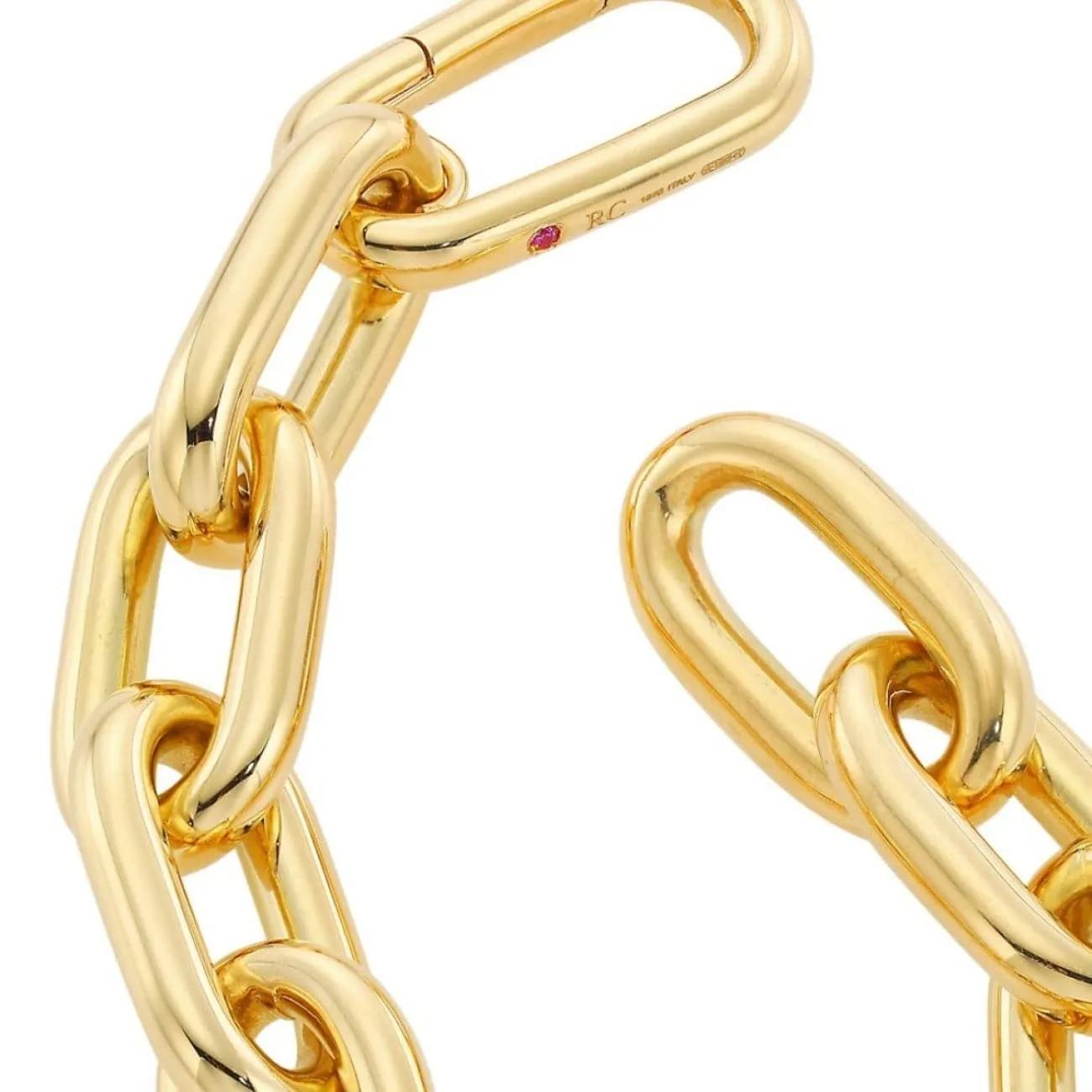 18KT YELLOW GOLD CHUNKY PAPERCLIP BRACELET