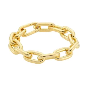 18KT YELLOW GOLD CHUNKY PAPERCLIP BRACELET