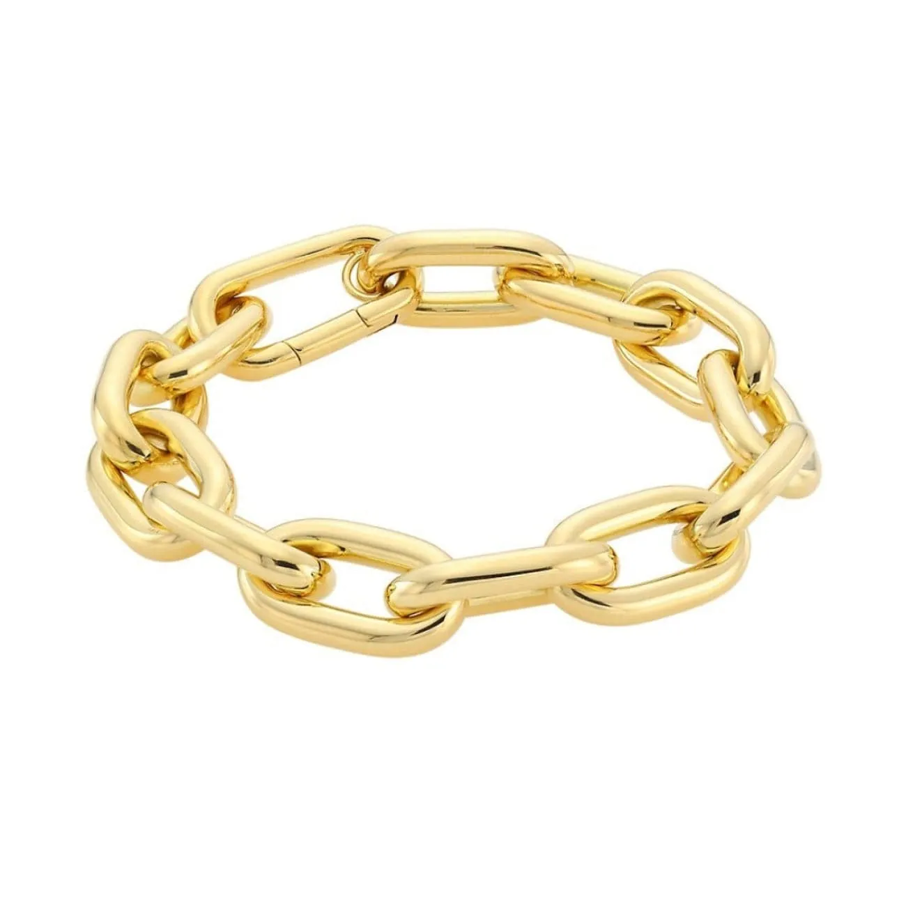18KT YELLOW GOLD CHUNKY PAPERCLIP BRACELET