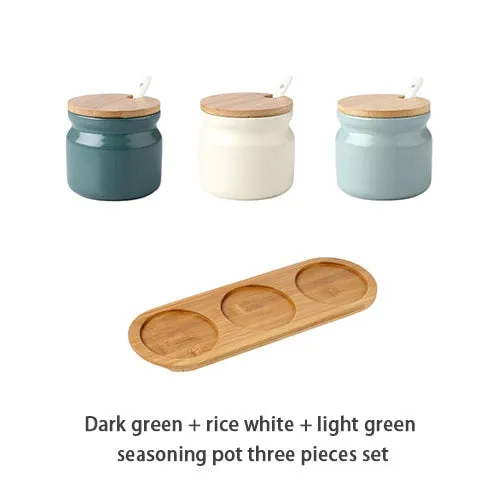 4 Or 5 Piece Stylish Ceramic Condiment Pots
