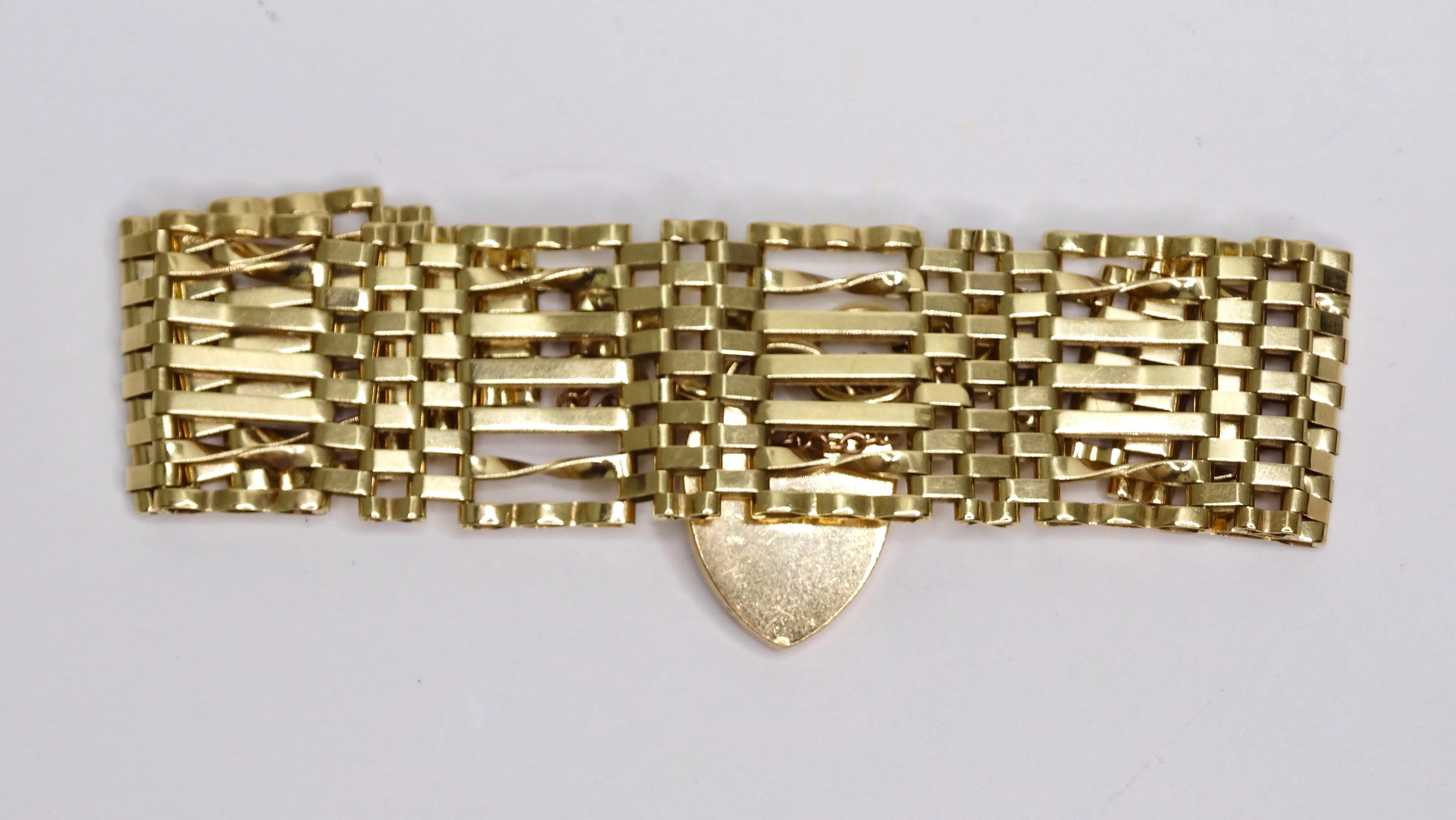 9ct Gold Antique Victorian Heart Padlock Bracelet