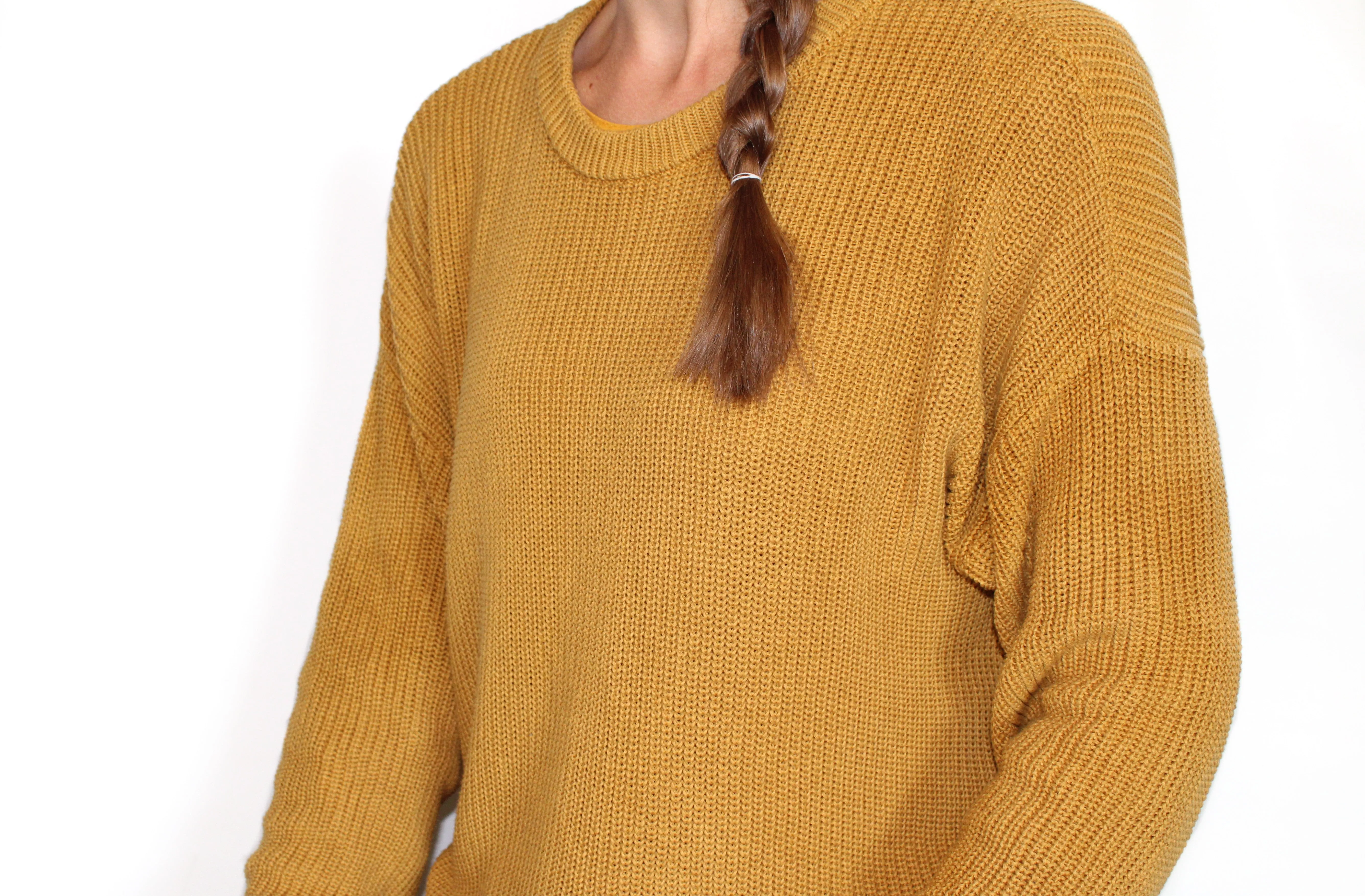 Adult Chunky Knit Sweater | Mustard