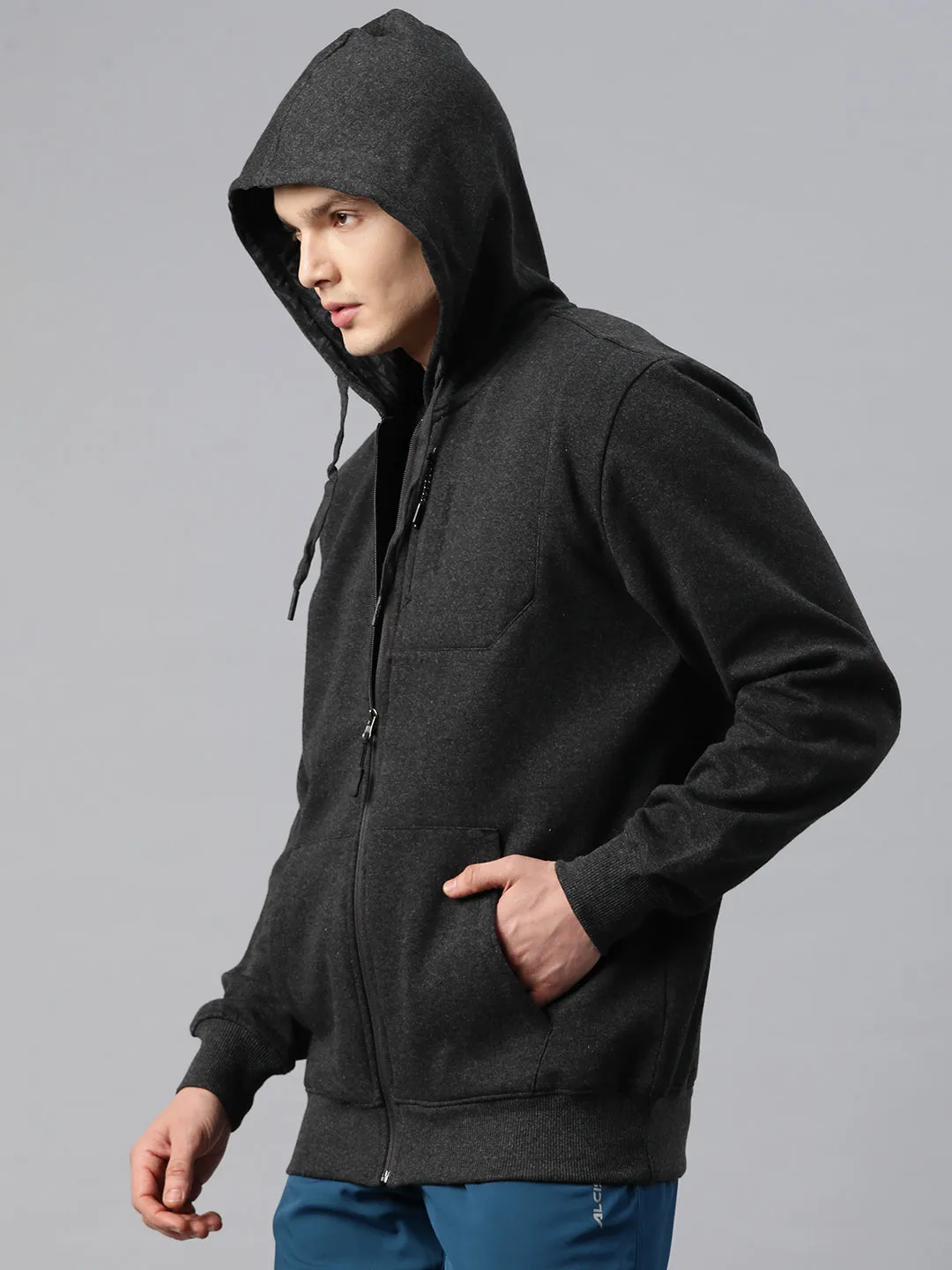 Alcis Men Solid Hooded Sporty Jacket