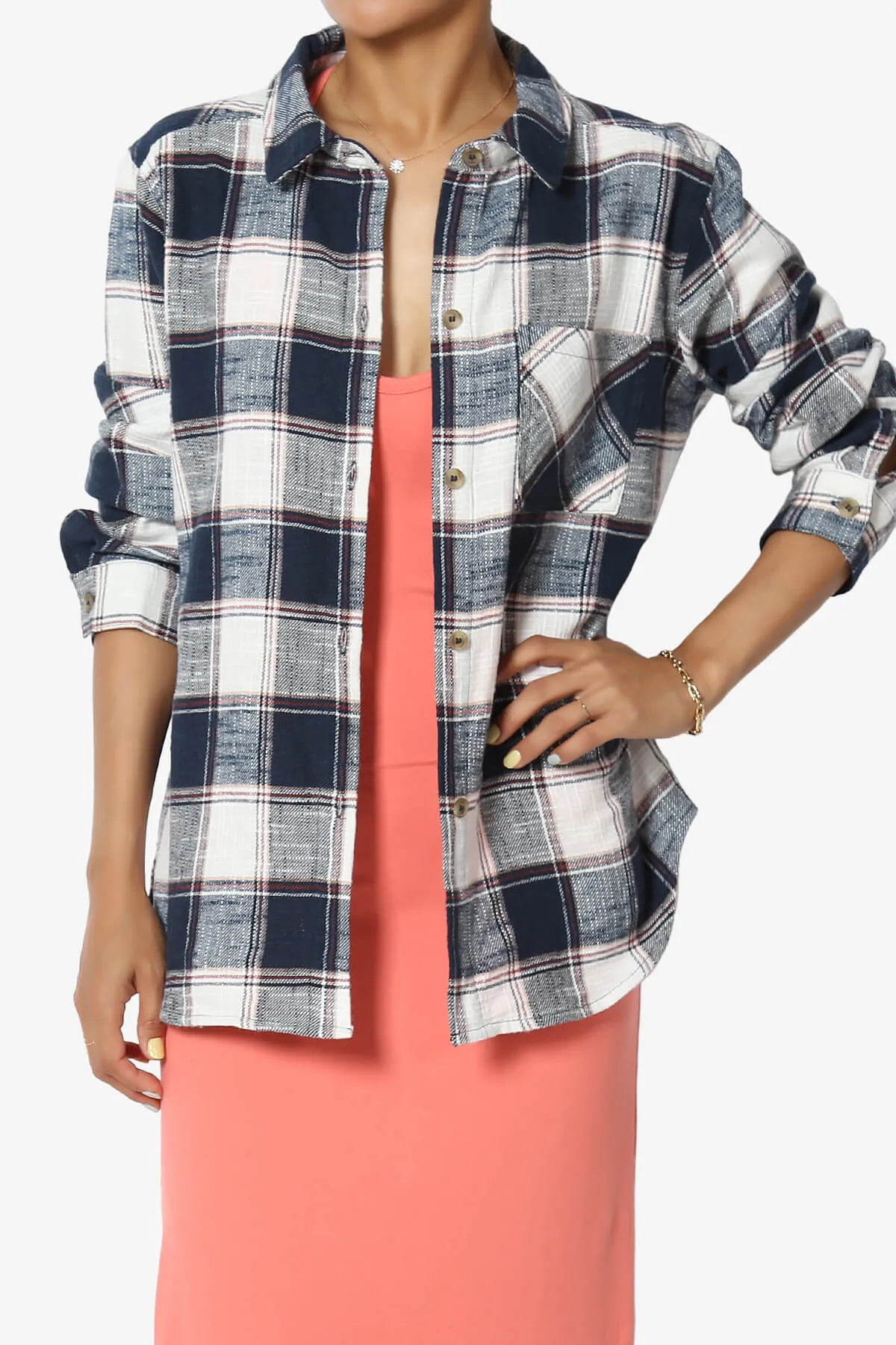 Allegra Plaid Flannel Button Down Shirt