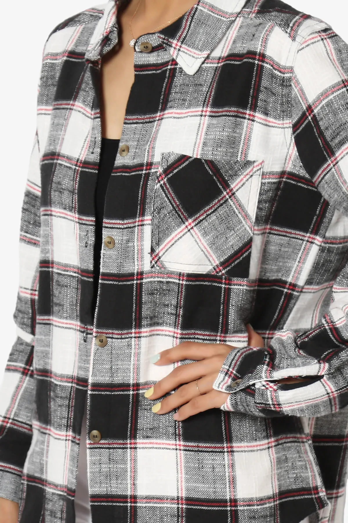 Allegra Plaid Flannel Button Down Shirt