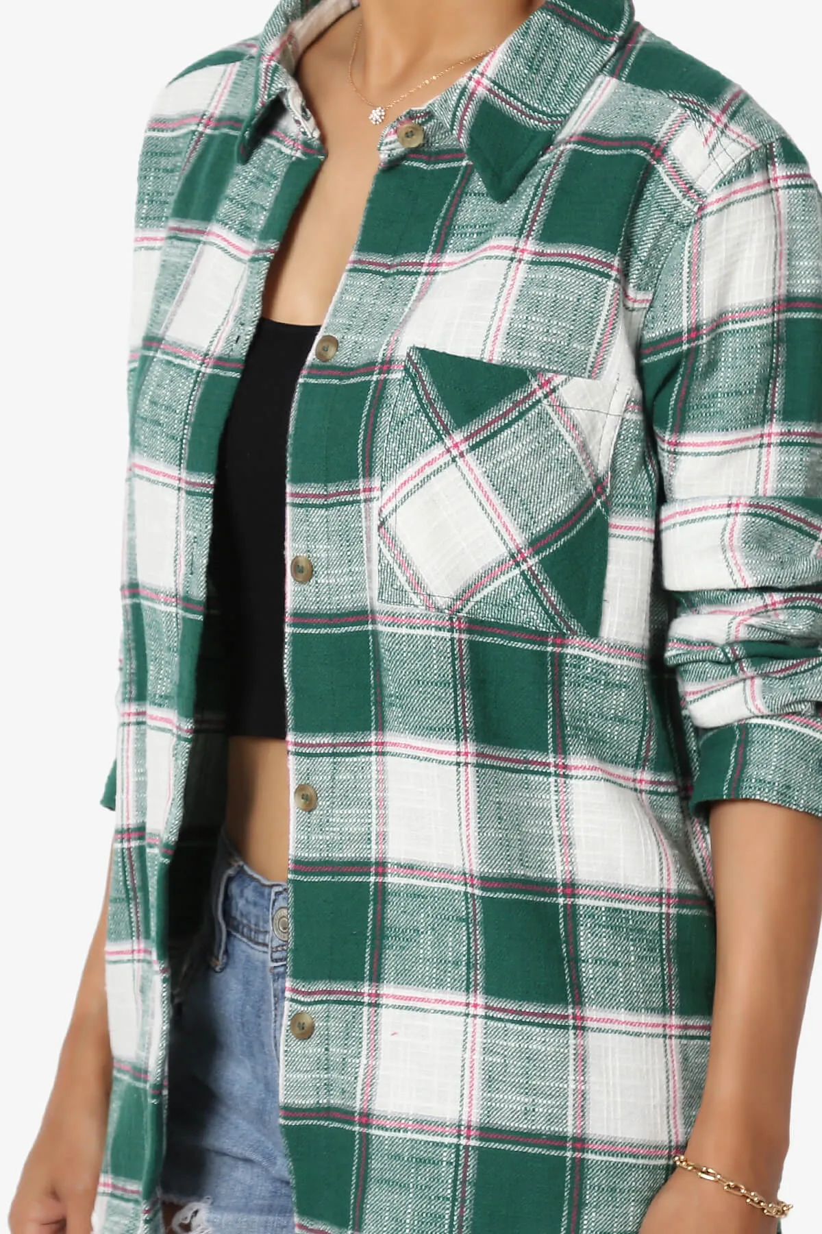 Allegra Plaid Flannel Button Down Shirt