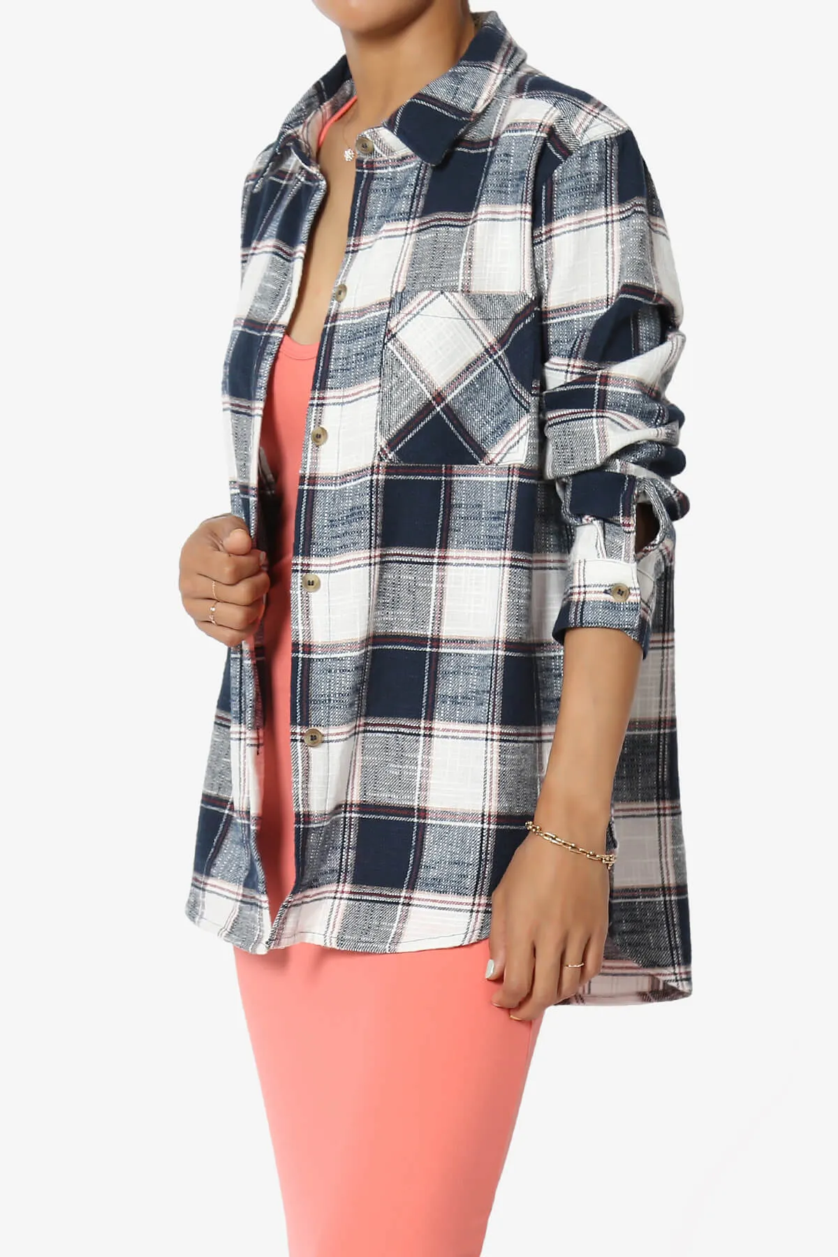 Allegra Plaid Flannel Button Down Shirt