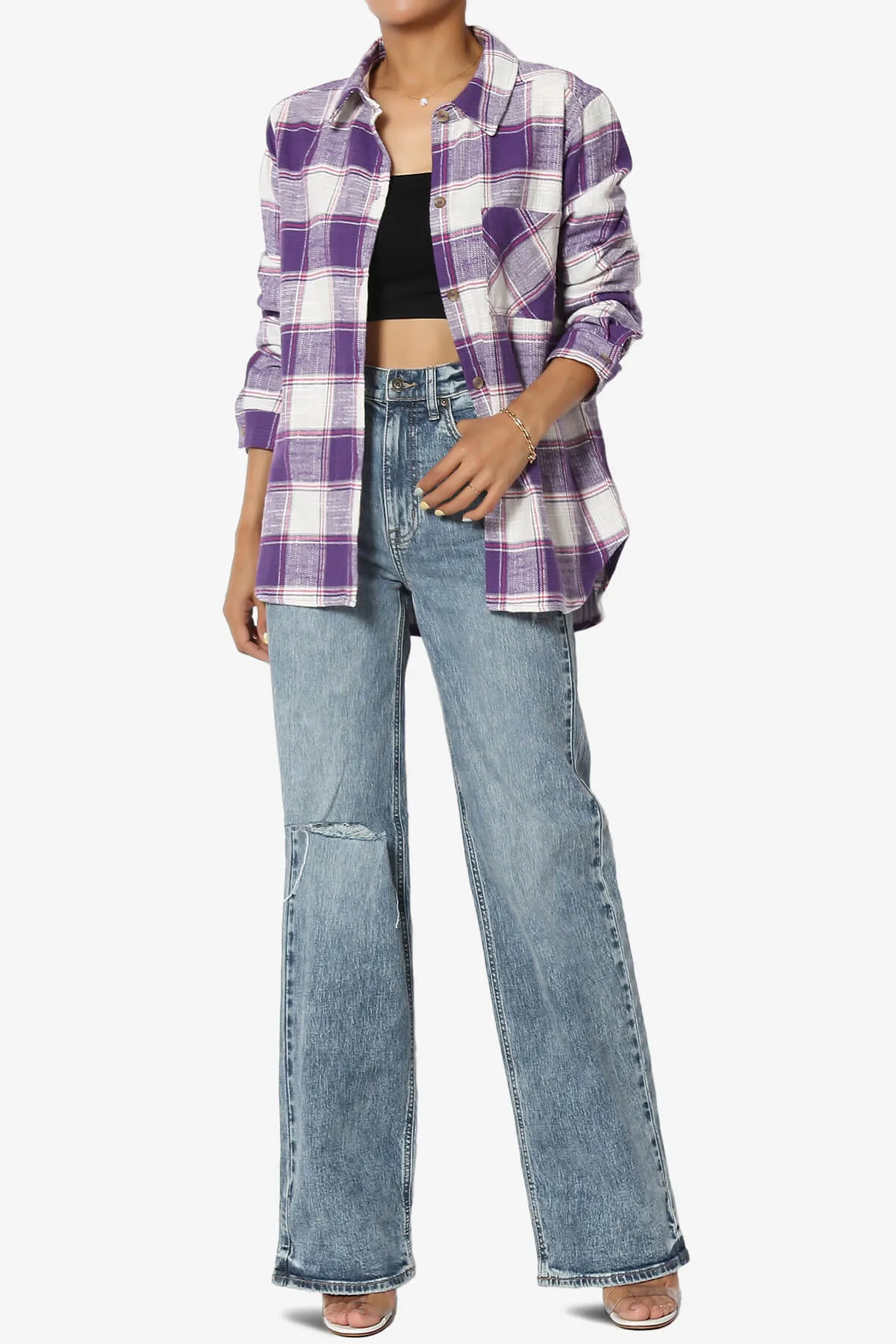 Allegra Plaid Flannel Button Down Shirt