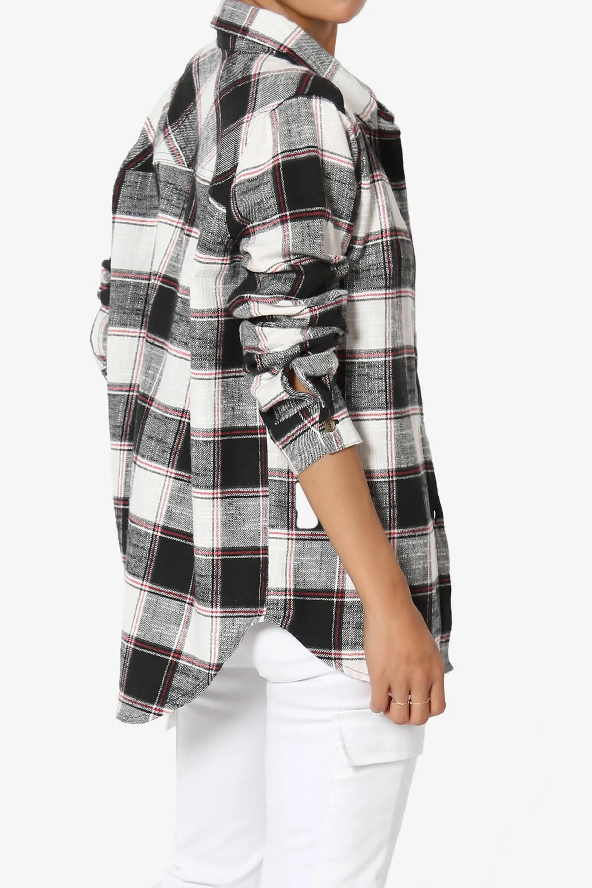 Allegra Plaid Flannel Button Down Shirt