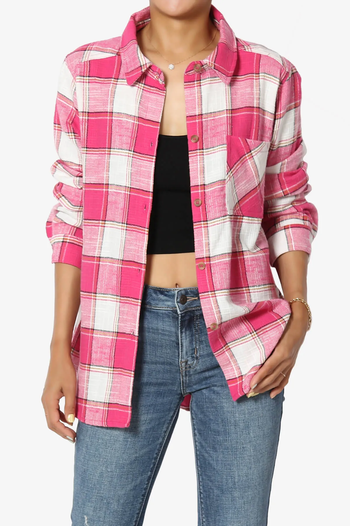 Allegra Plaid Flannel Button Down Shirt