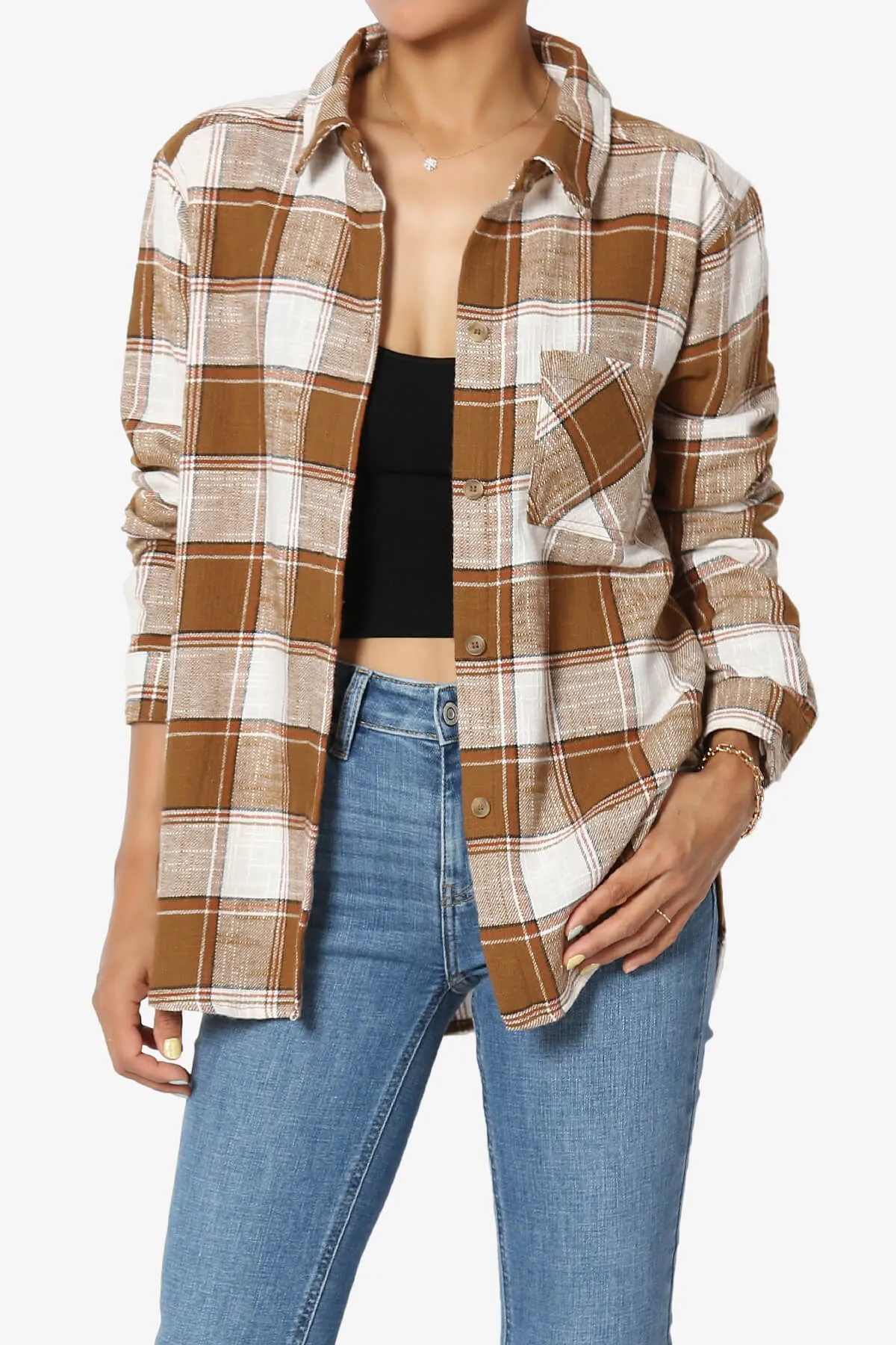 Allegra Plaid Flannel Button Down Shirt