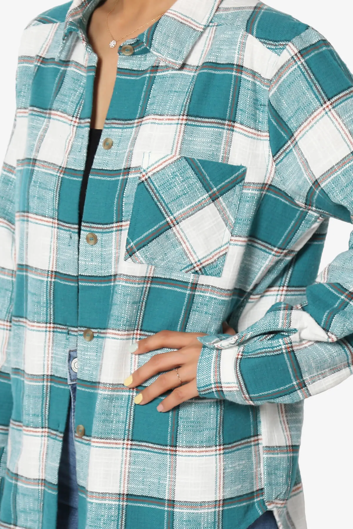 Allegra Plaid Flannel Button Down Shirt