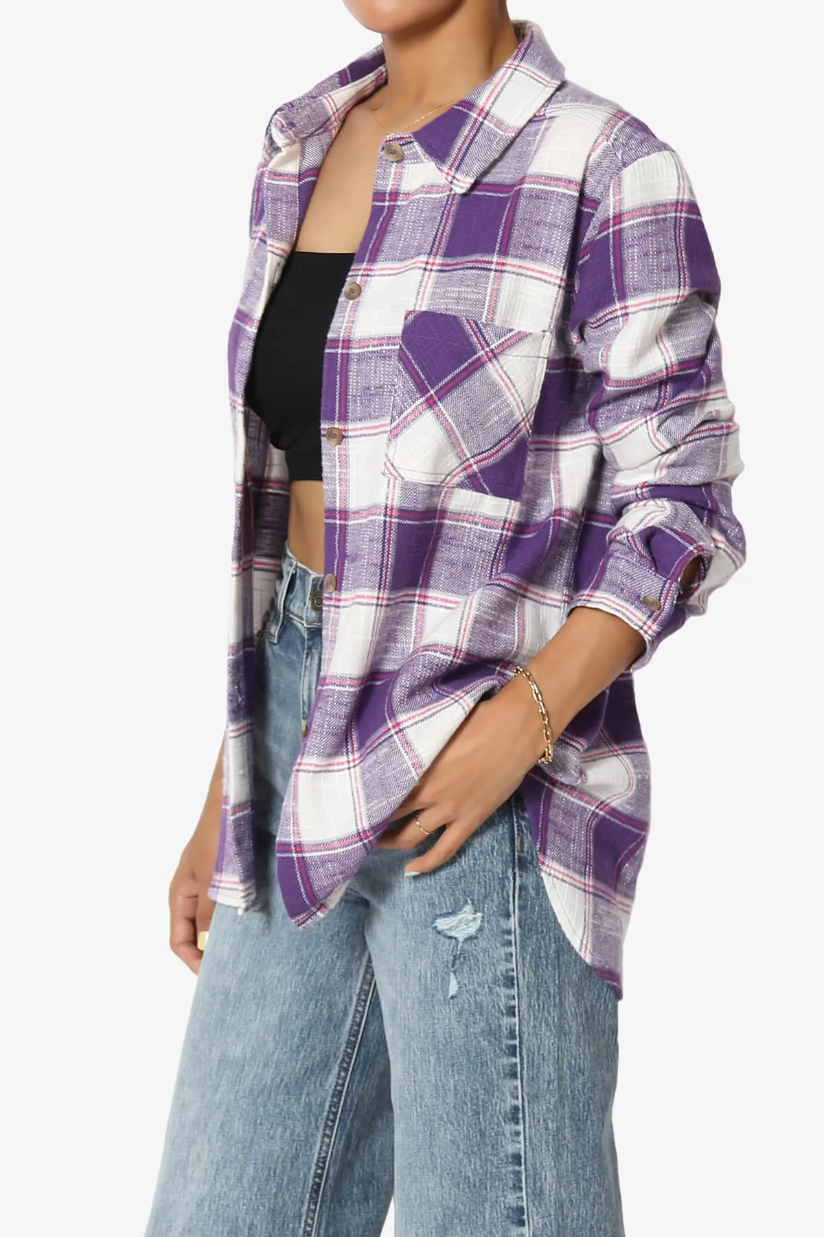 Allegra Plaid Flannel Button Down Shirt
