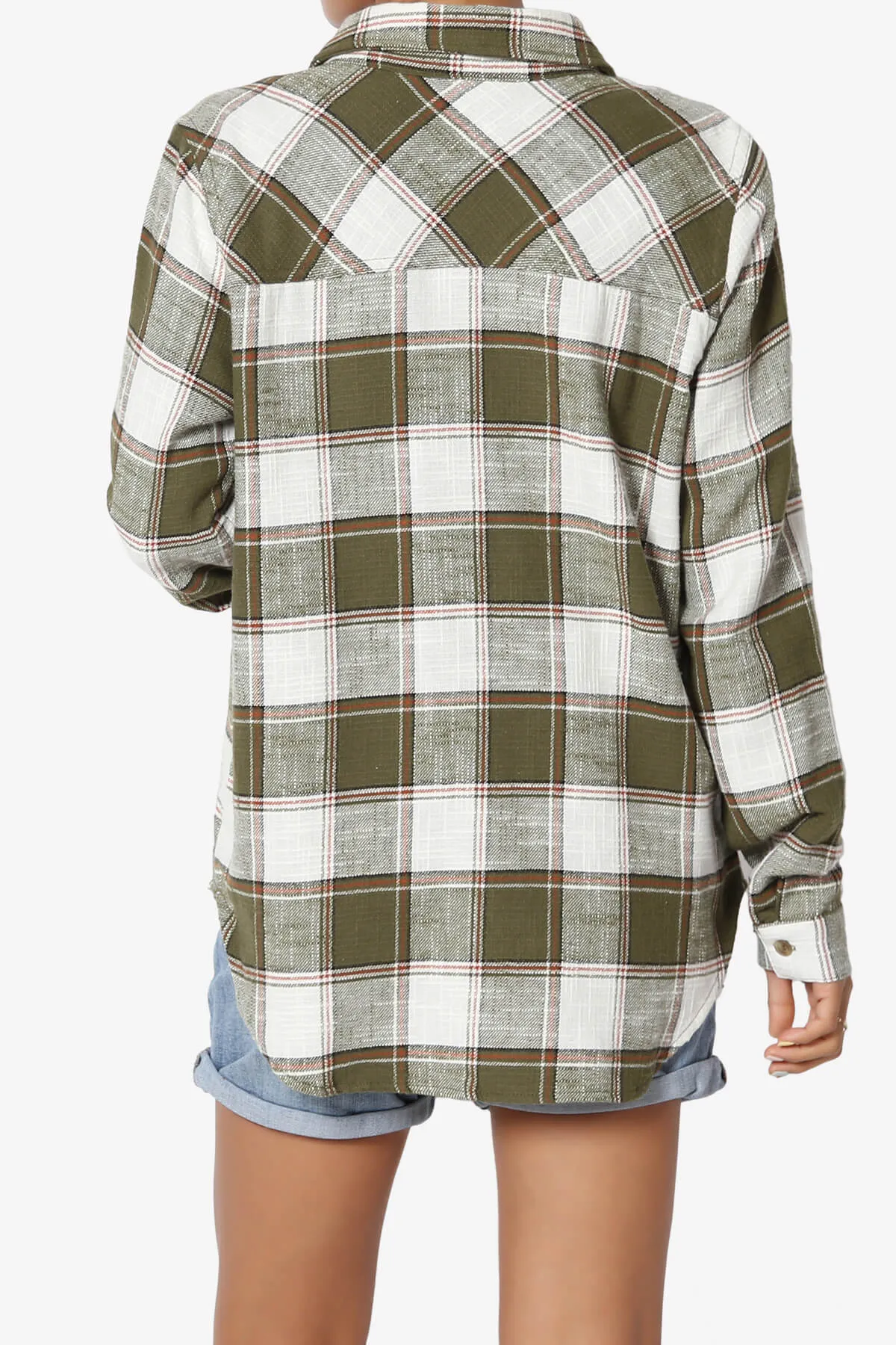 Allegra Plaid Flannel Button Down Shirt