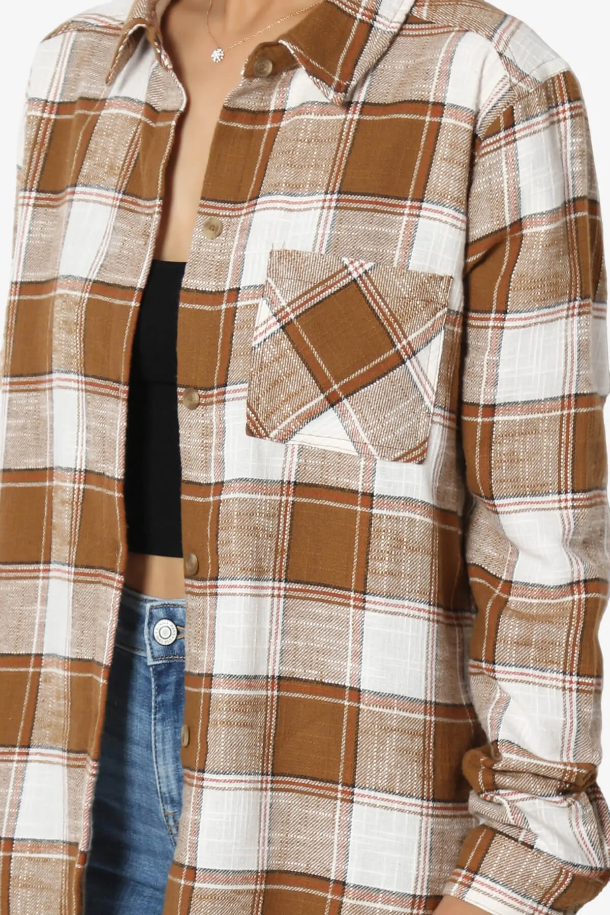 Allegra Plaid Flannel Button Down Shirt