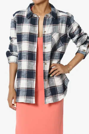 Allegra Plaid Flannel Button Down Shirt
