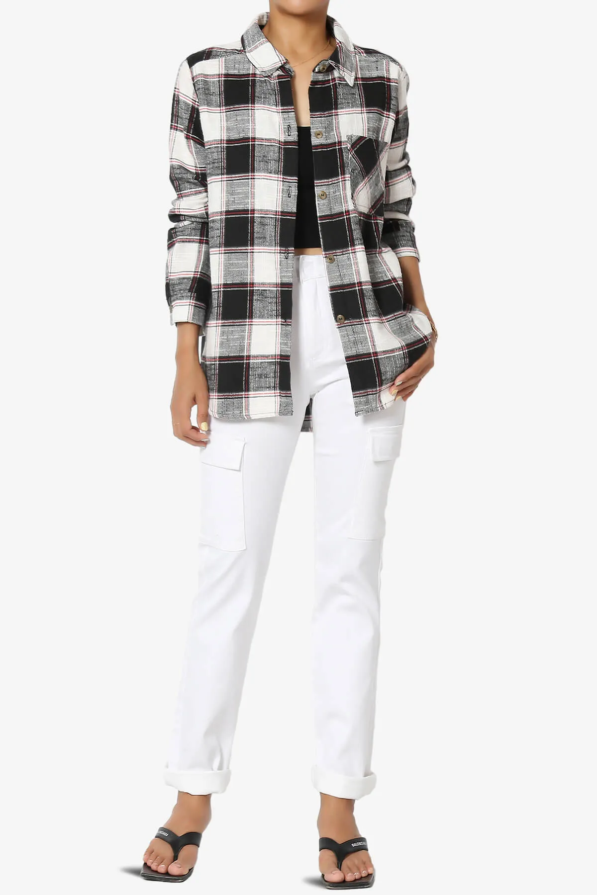Allegra Plaid Flannel Button Down Shirt