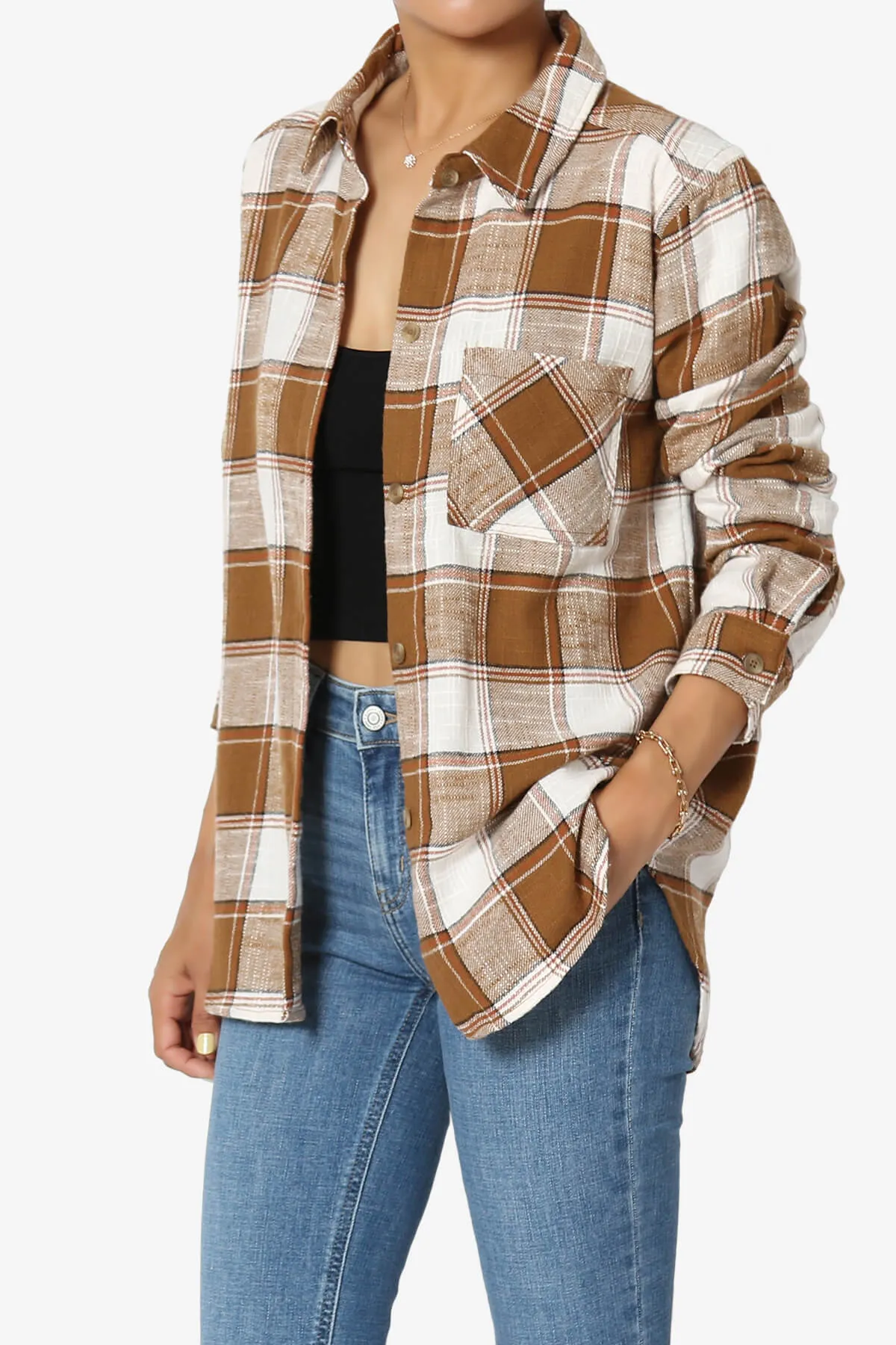 Allegra Plaid Flannel Button Down Shirt