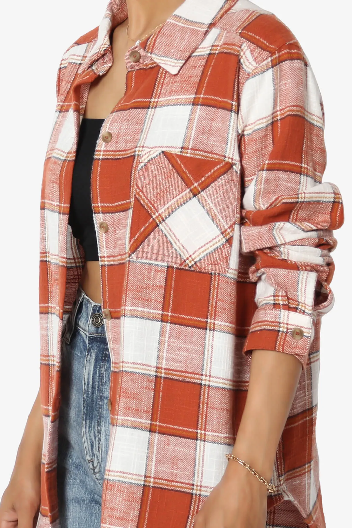 Allegra Plaid Flannel Button Down Shirt