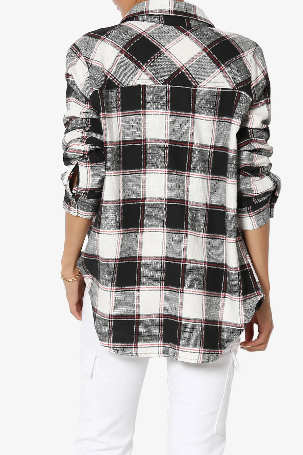 Allegra Plaid Flannel Button Down Shirt