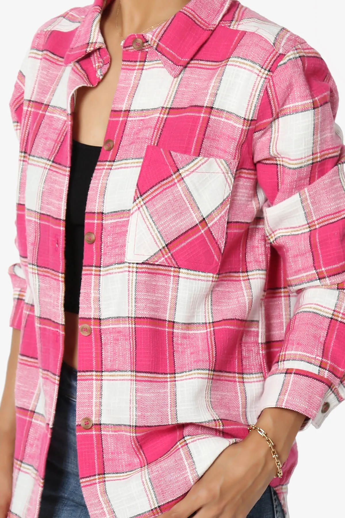 Allegra Plaid Flannel Button Down Shirt