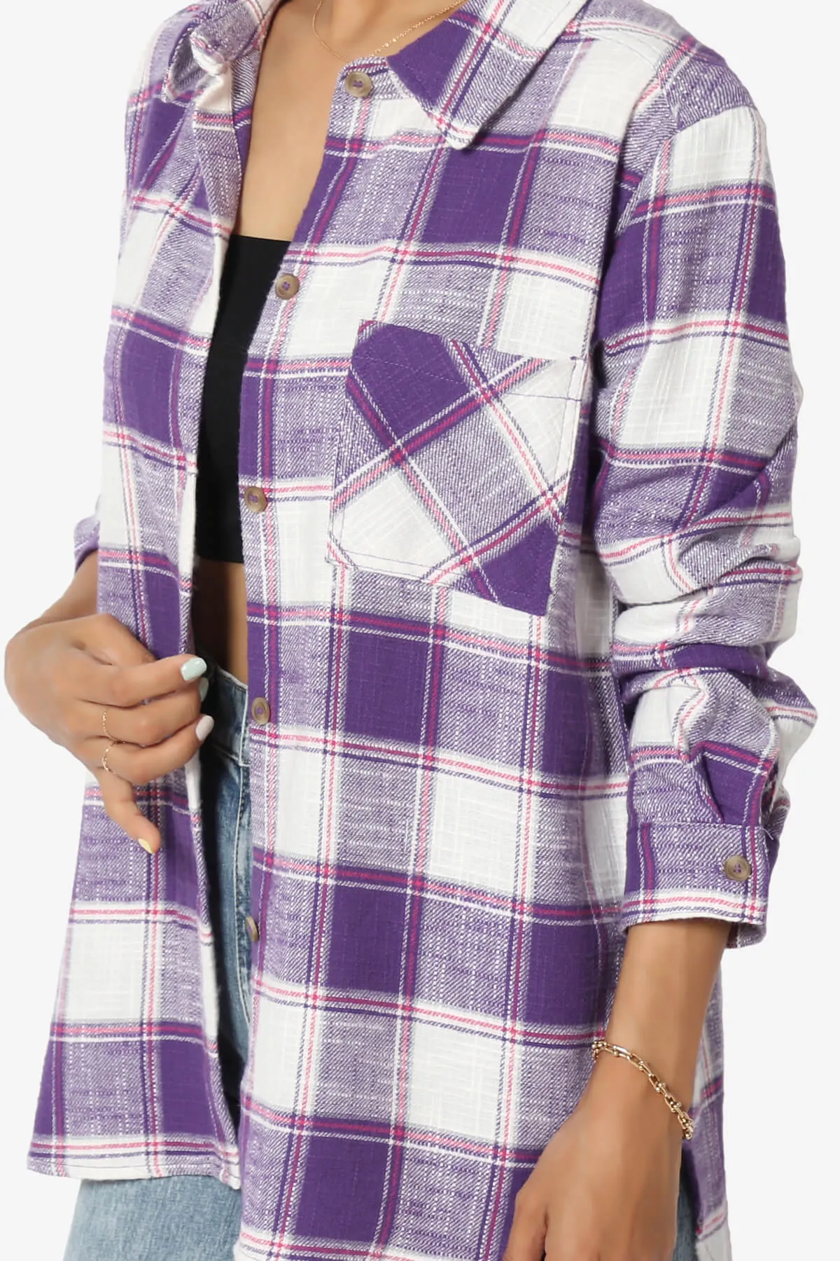Allegra Plaid Flannel Button Down Shirt