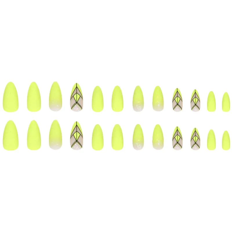 Almond sharp yellow gradual prints