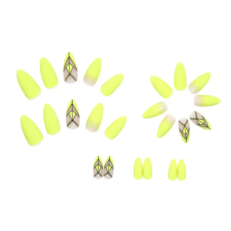 Almond sharp yellow gradual prints