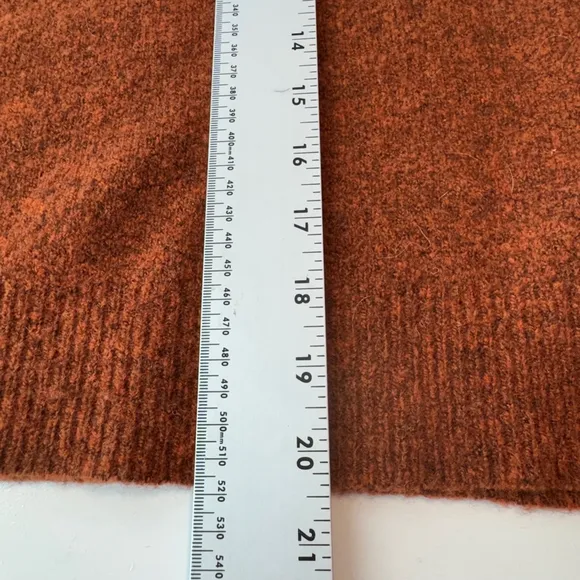 Anthropologie Sweater Women XS Orange Vittoria One Shoulder Fair Isle Wool Blend