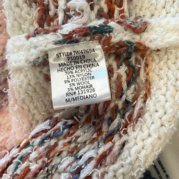 Anthropologie Tea N Rose Mohair Wool Blend Chunky Knit Oversized Sweater Medium