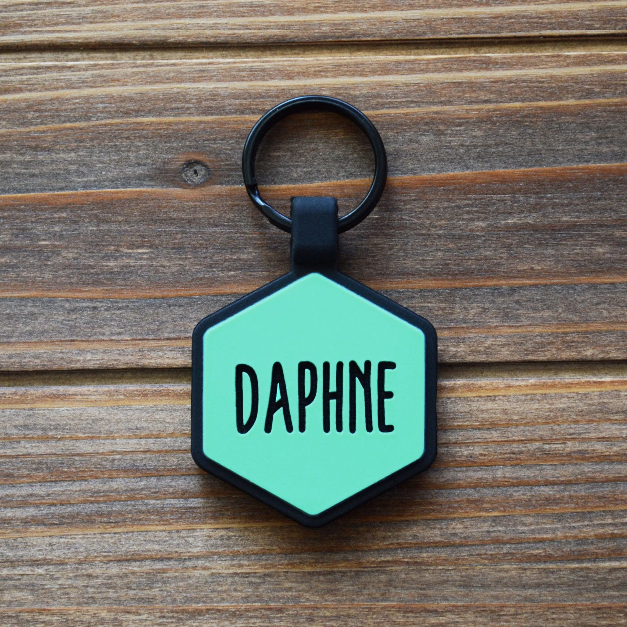 Aqua Silicone ID Tag