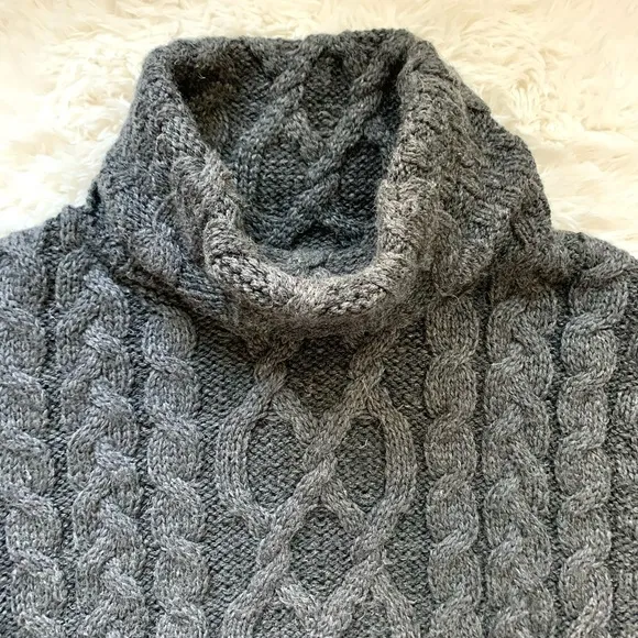 Aran Merino Wool Cable Knit Fisherman Sweater