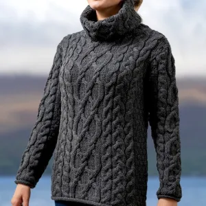 Aran Merino Wool Cable Knit Fisherman Sweater