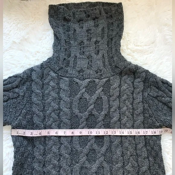 Aran Merino Wool Cable Knit Fisherman Sweater