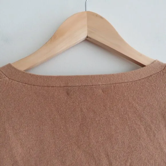 ARITZIA BABATON Georgia Cropped Wool Blend Cardigan in Camel Tan - Size XS