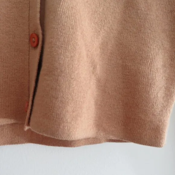 ARITZIA BABATON Georgia Cropped Wool Blend Cardigan in Camel Tan - Size XS