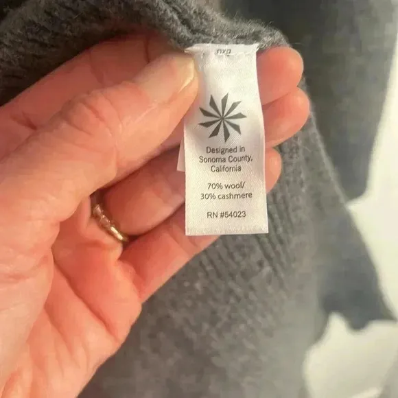 Athleta Dark Gray Wool Cashmere Oversized Spirit Wrap size Small