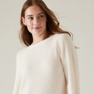 Athleta | Layover Crew Neck Sweater | Magnolia White | Size L