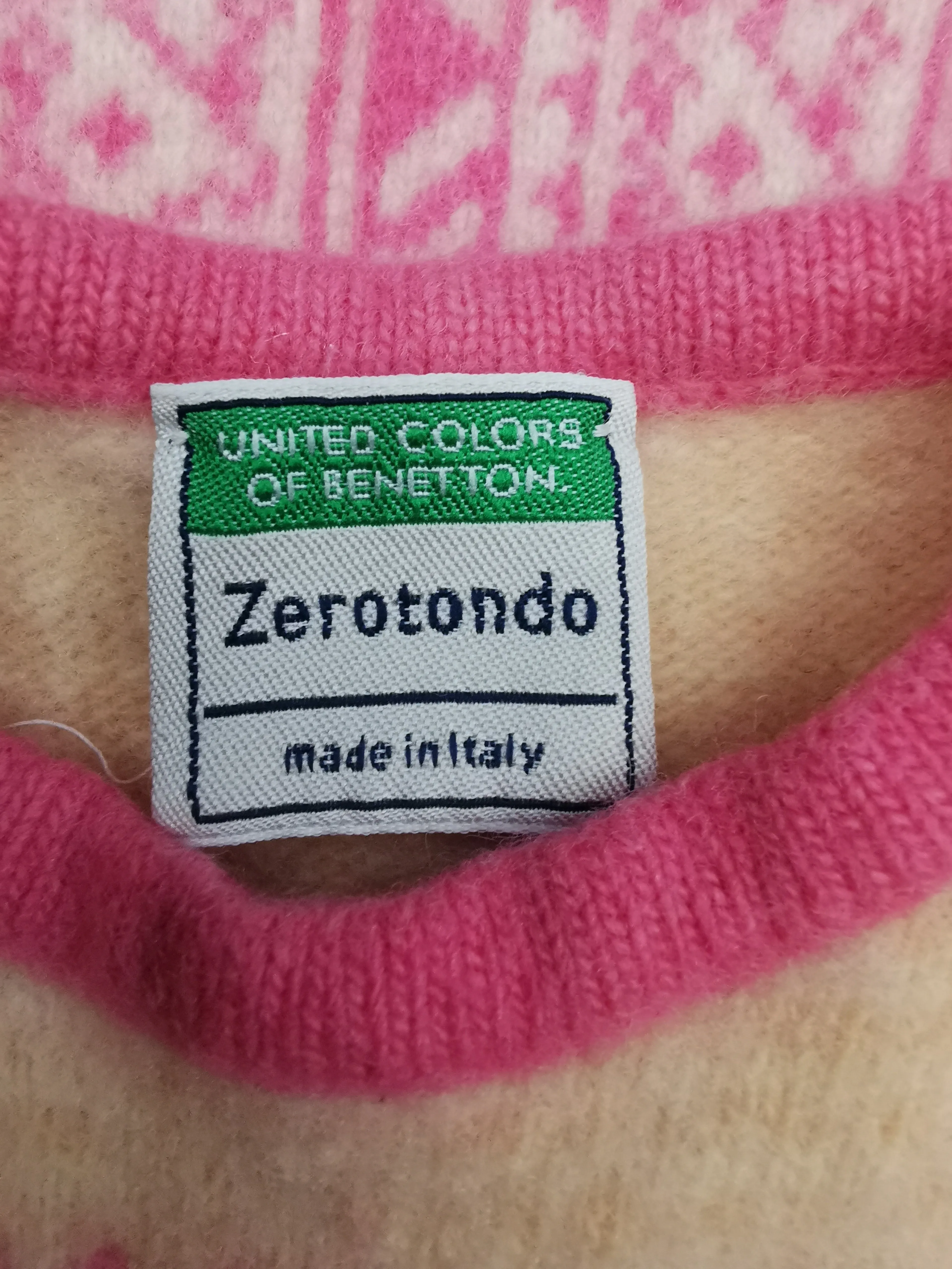 BABY GIRL SIZE 3/6 MONTHS - UNITED COLORS OF BENETTON, Wool Sweater Dress EUC B38