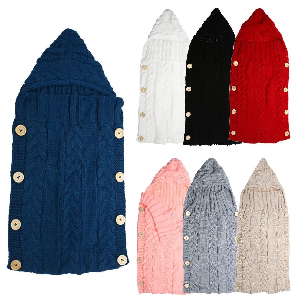 Baby Swaddle Wrap Warm Crochet Knitted