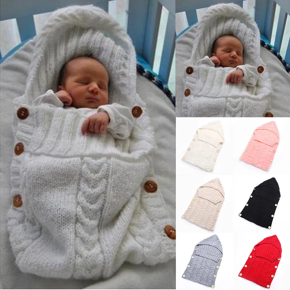 Baby Swaddle Wrap Warm Crochet Knitted