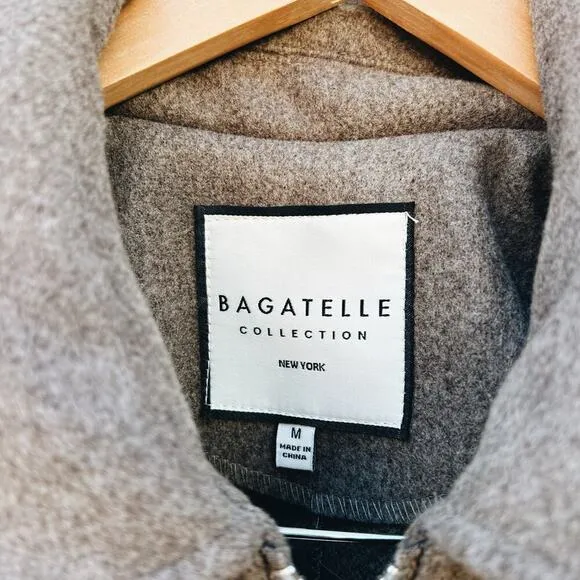 Bagatelle Cropped Zip Front Collared Jacket Chocolate Brown Barn Chore Medium