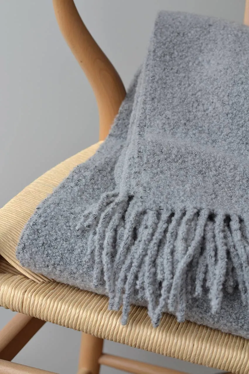 Baldwin Wool Boucle Throw | Dark Grey