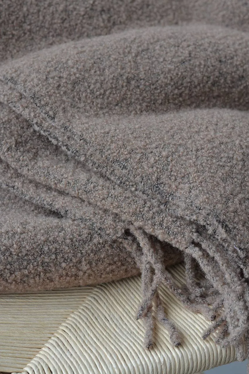 Baldwin Wool Boucle Throw | Dark Grey