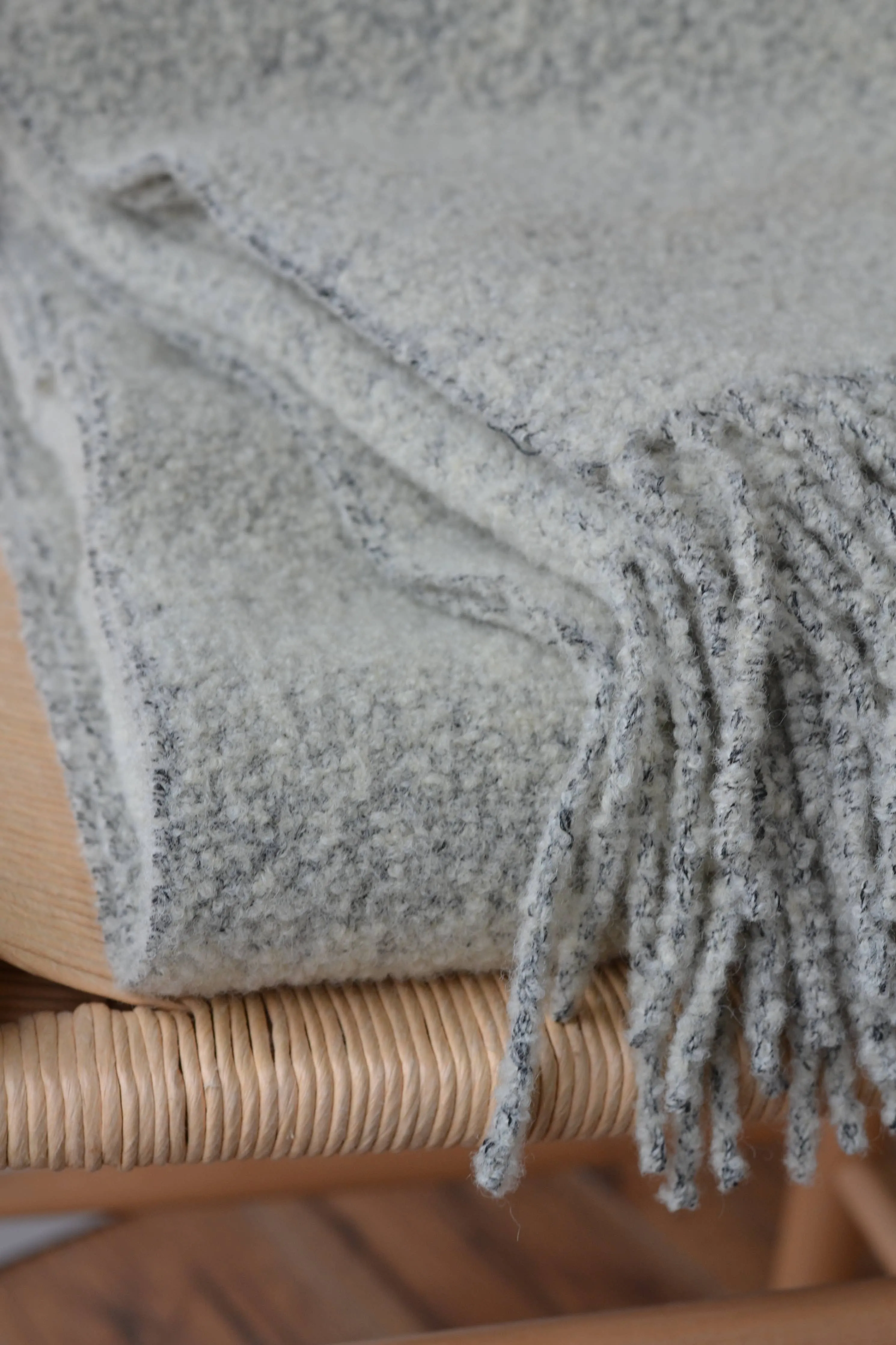 Baldwin Wool Boucle Throw | Dark Grey